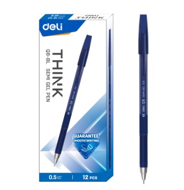 Ручка кулькова Deli EQ8-BL, чорнила сині 0,5